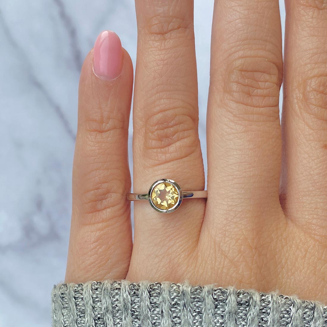 Citrine Ring-(CIT-SR-237.)